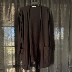 Tickled Teal Black Open Front Cardigan